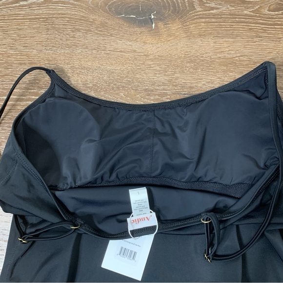 Andie Womens black the full coverage Amalfi one piece swimsuit L NWT - Picture 8 of 9